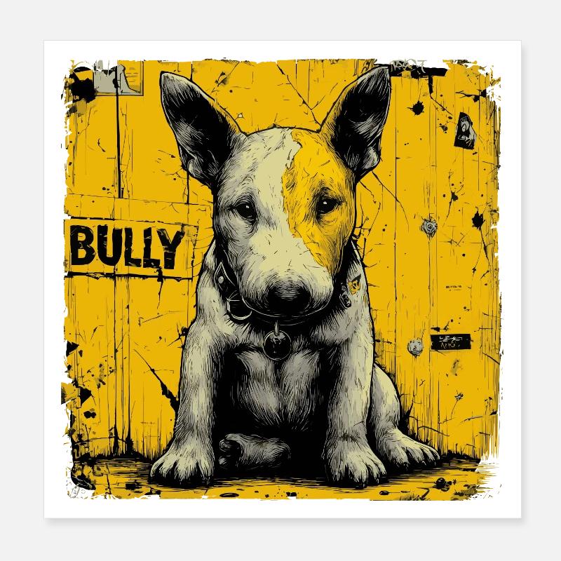 Chiot Bull Terrier Poster 20 x 20 cm
