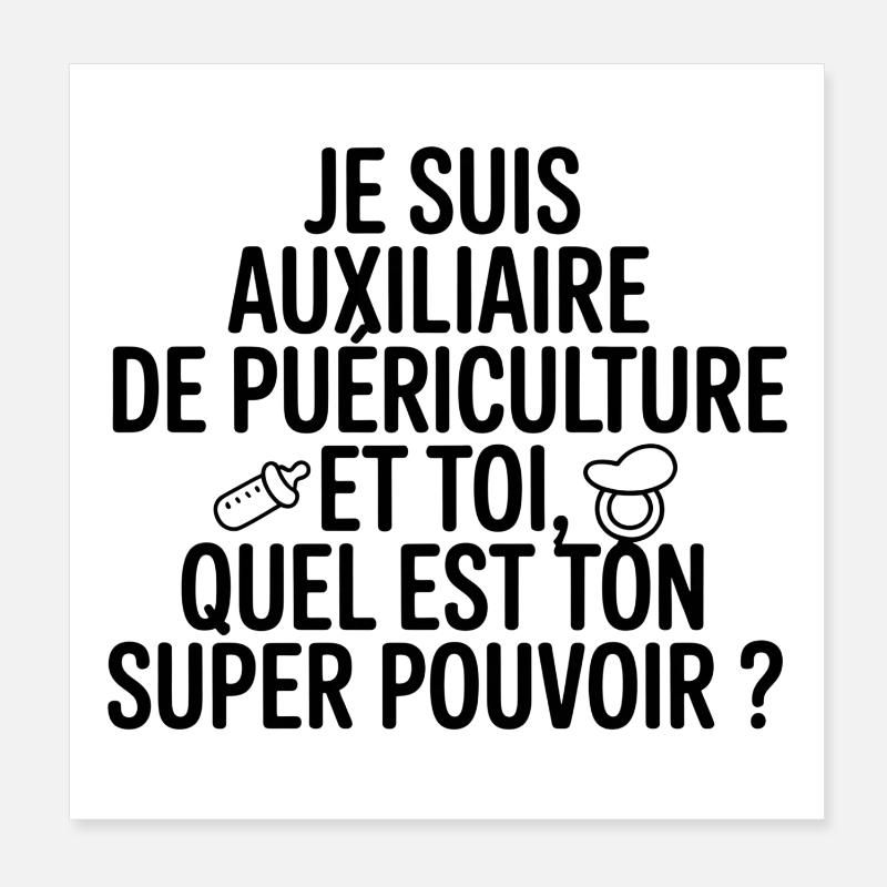 Childcare Assistant My Super Power Poster 8" x 8" (20x20 cm)