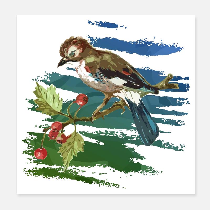 Oiseau coloré Poster 20 x 20 cm