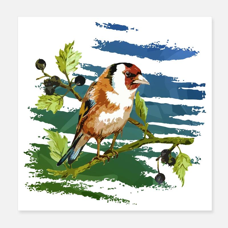 Bunter Vogel Poster 20x20 cm