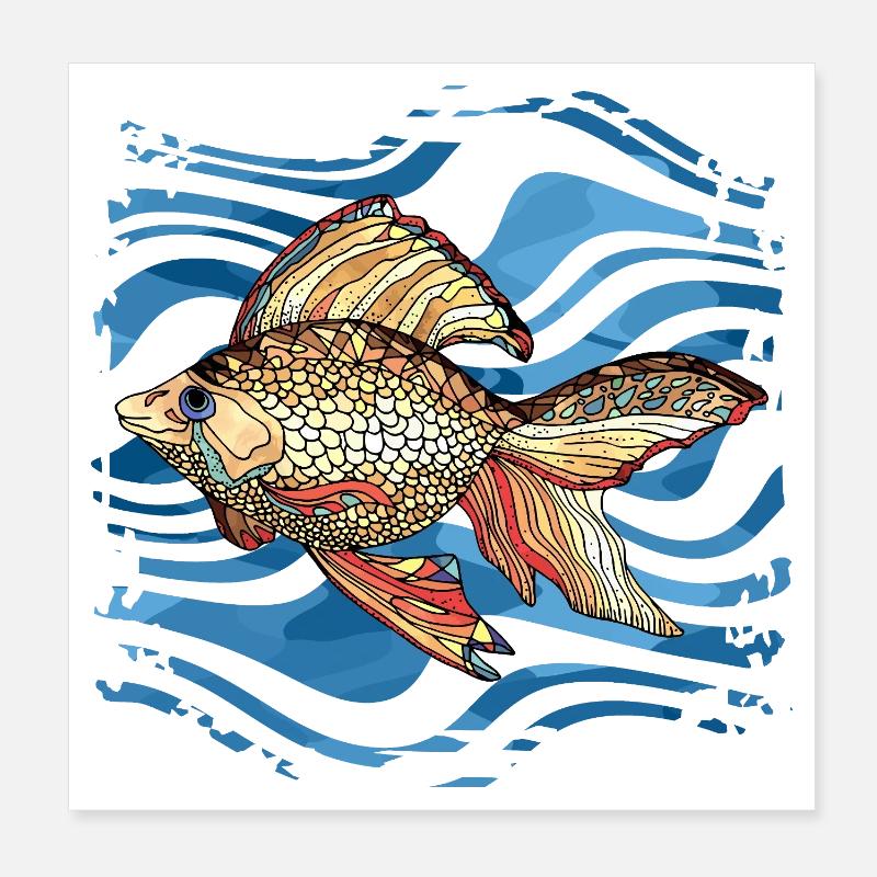 poisson Poster 20 x 20 cm