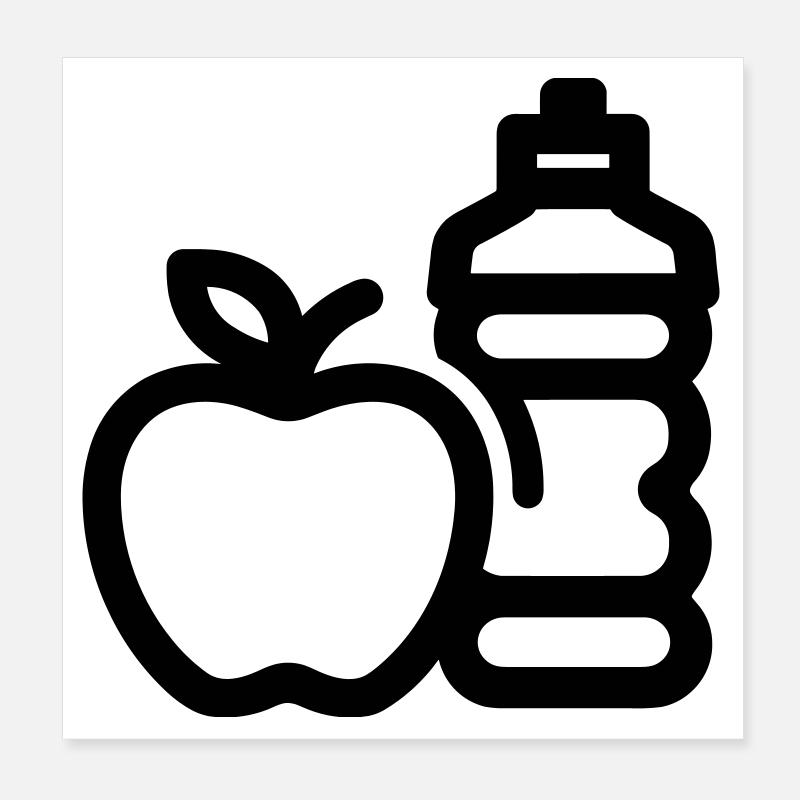 Gesunder Lebensstil Poster 20x20 cm