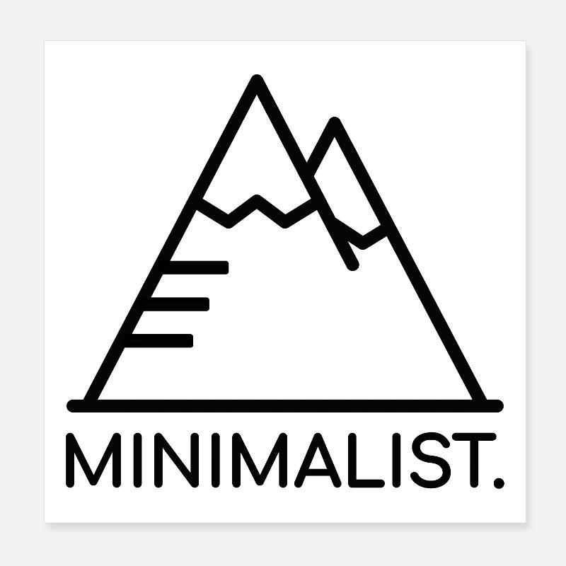 MINIMALIST. SCHWARZER BERG Poster 20x20 cm