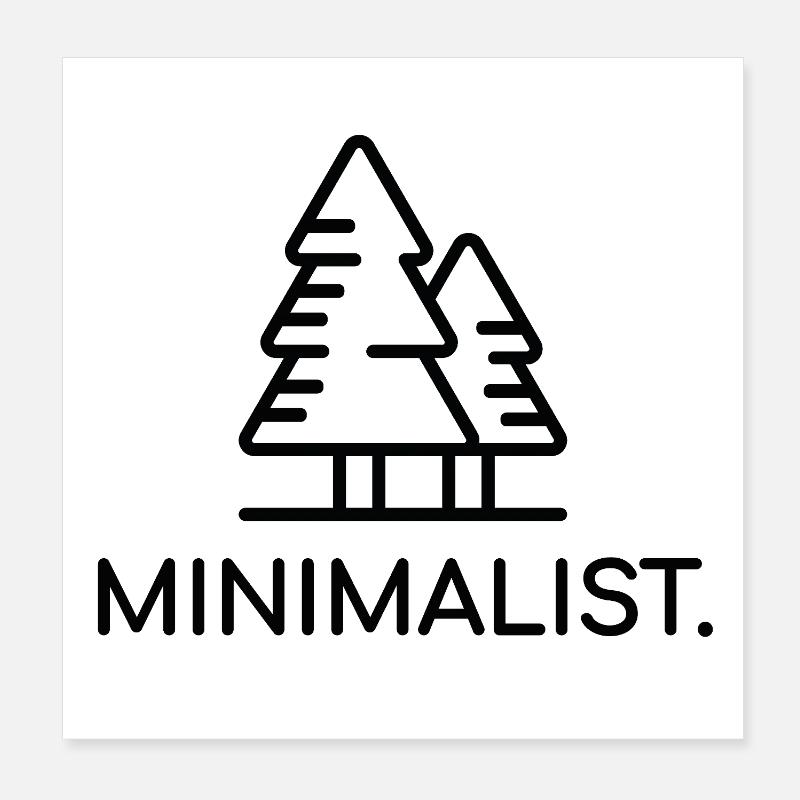 MINIMALIST. SCHWARZER FIR Poster 20x20 cm
