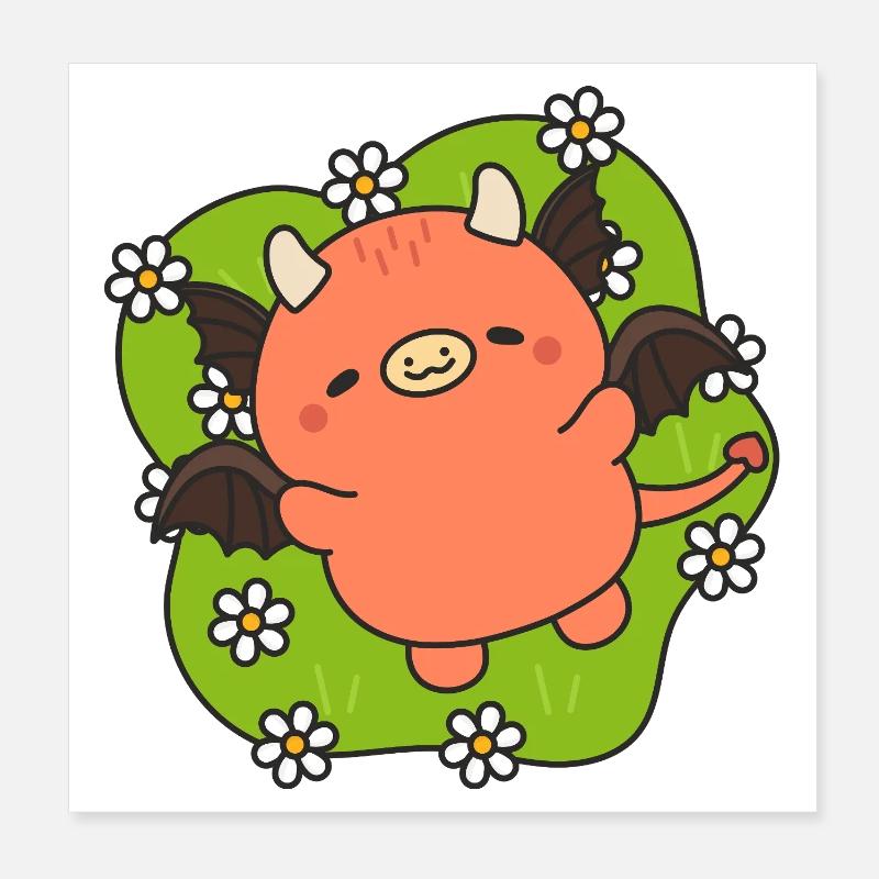 Demonette des Fleurs Paisible Poster 20 x 20 cm