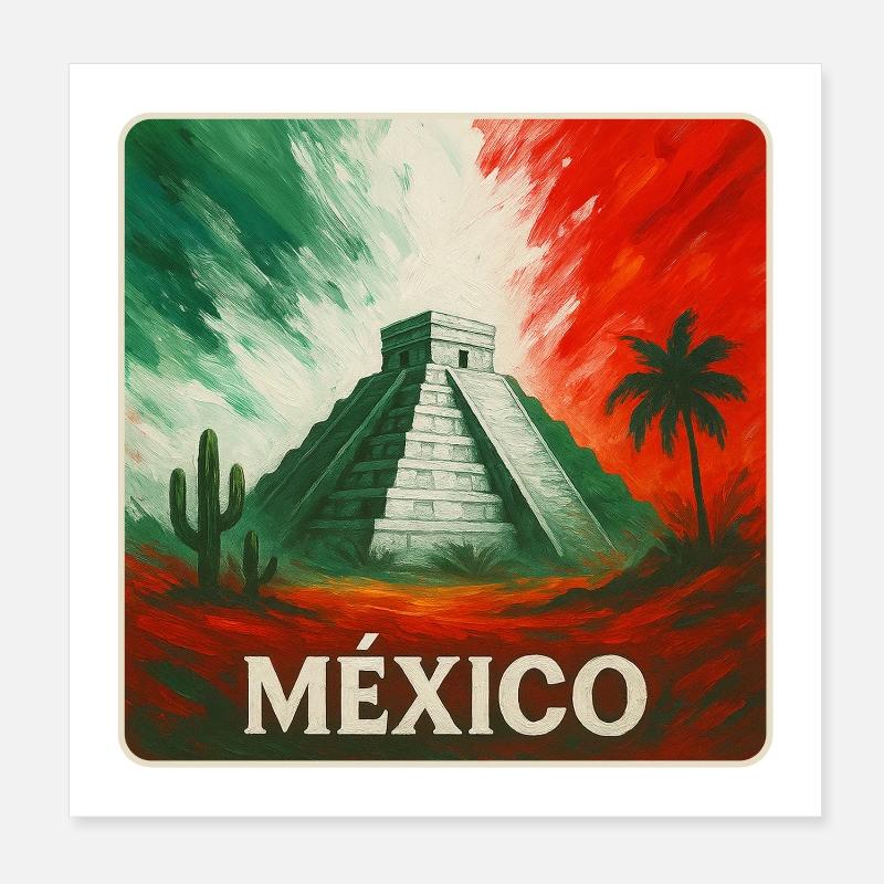 Conception des pyramides du Mexique Poster 20 x 20 cm