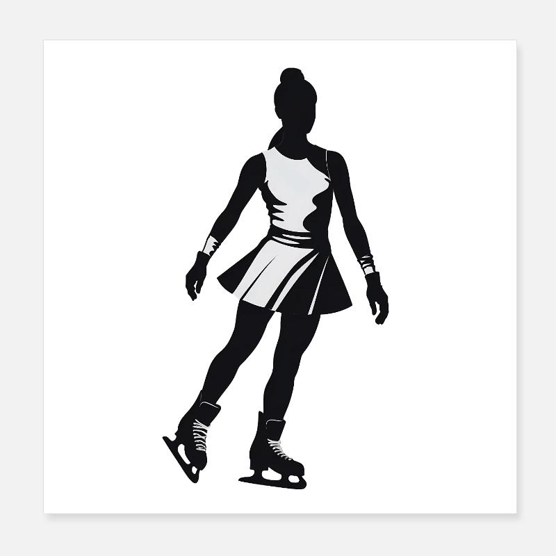 Eis Eiskunstläufer - Cooles Silhouette Logo Poster 20x20 cm