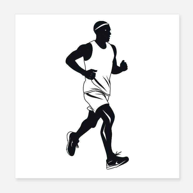 Runner - Cooles Silhouetten-Logo Poster 20x20 cm