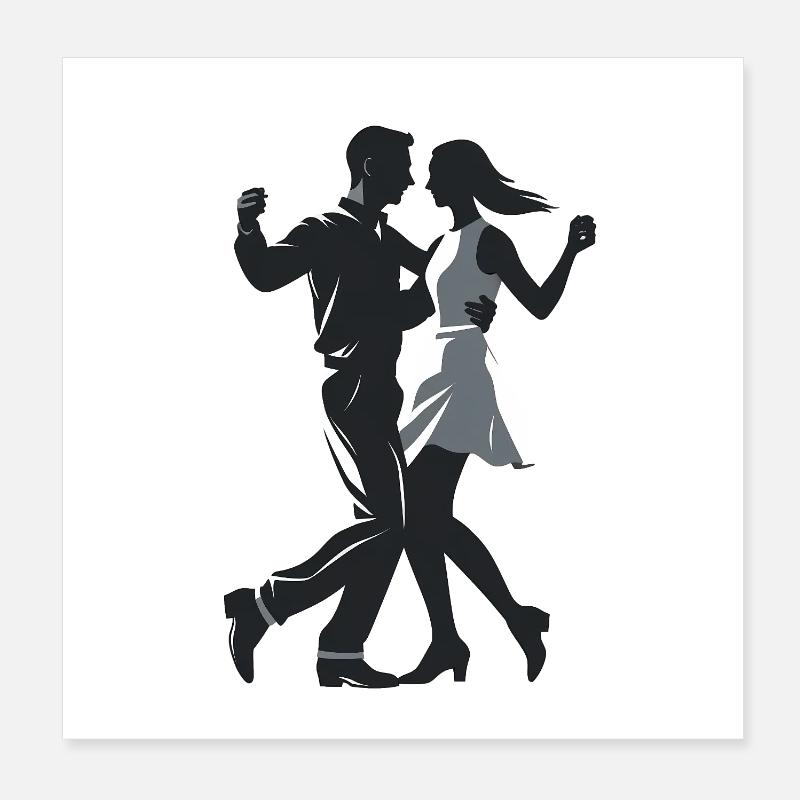 Couple dansant - Logo Cool Silhouette Poster 20 x 20 cm