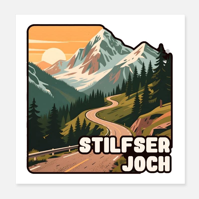 Stelvio Pass Poster 8" x 8" (20x20 cm)