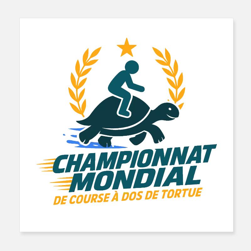 Turtle Race Championship Poster 8" x 8" (20x20 cm)