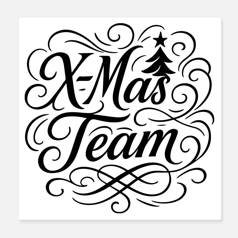 Équipe de Noël Poster 20 x 20 cm