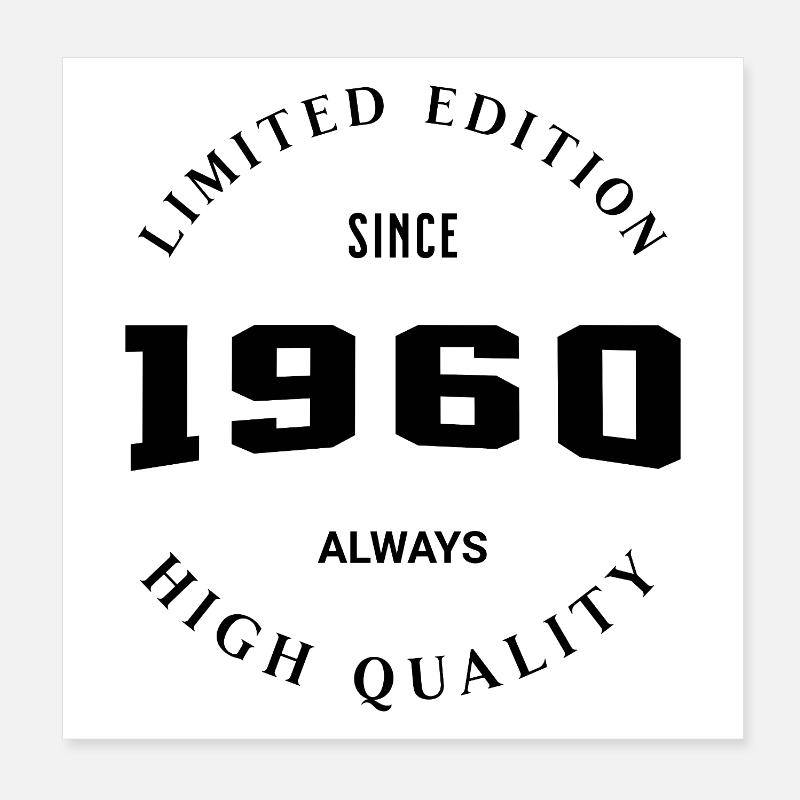 Édition limitée 1960 Poster 20 x 20 cm