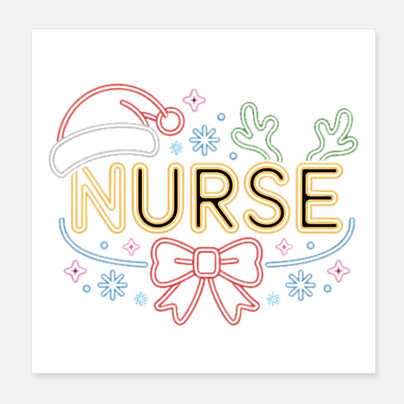 Frohe Weihnachten Krankenschwester Poster 20x20 cm