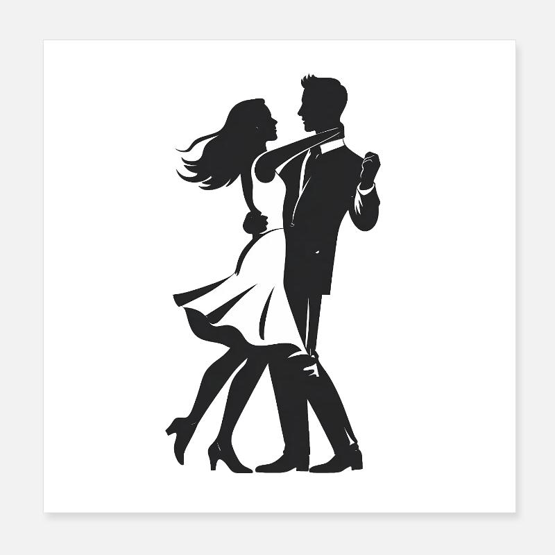 Couple dansant - Logo Cool Silhouette Poster 20 x 20 cm
