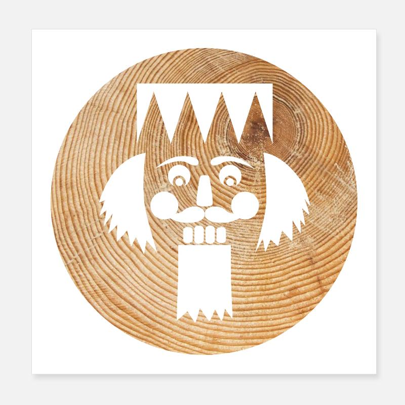 Nutcracker Wooden Circle Christmas Advent Figurine Poster 8" x 8" (20x20 cm)