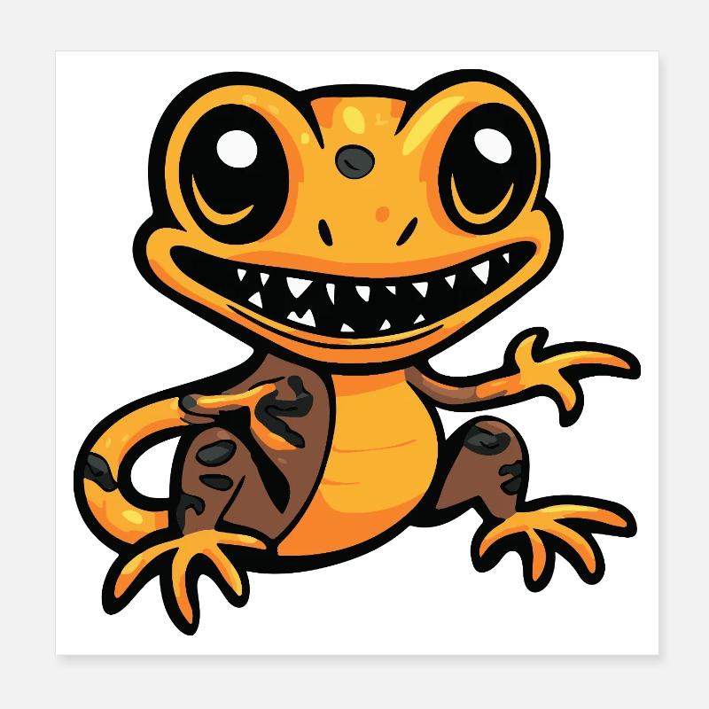 Echse Halloween Comic Lustig Poster 20x20 cm