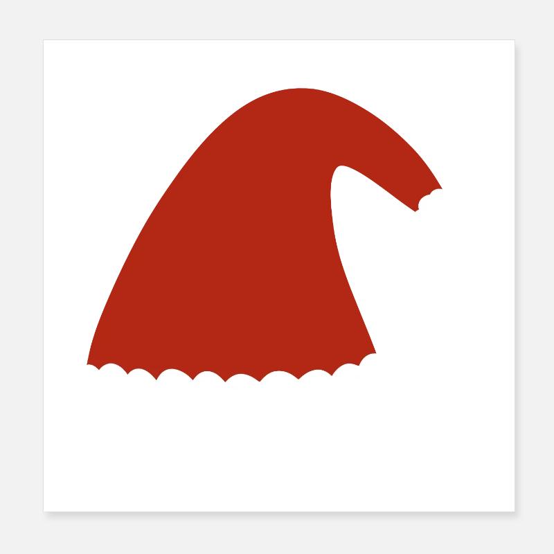 Red Santa Hat with Fur Trim Poster 8" x 8" (20x20 cm)