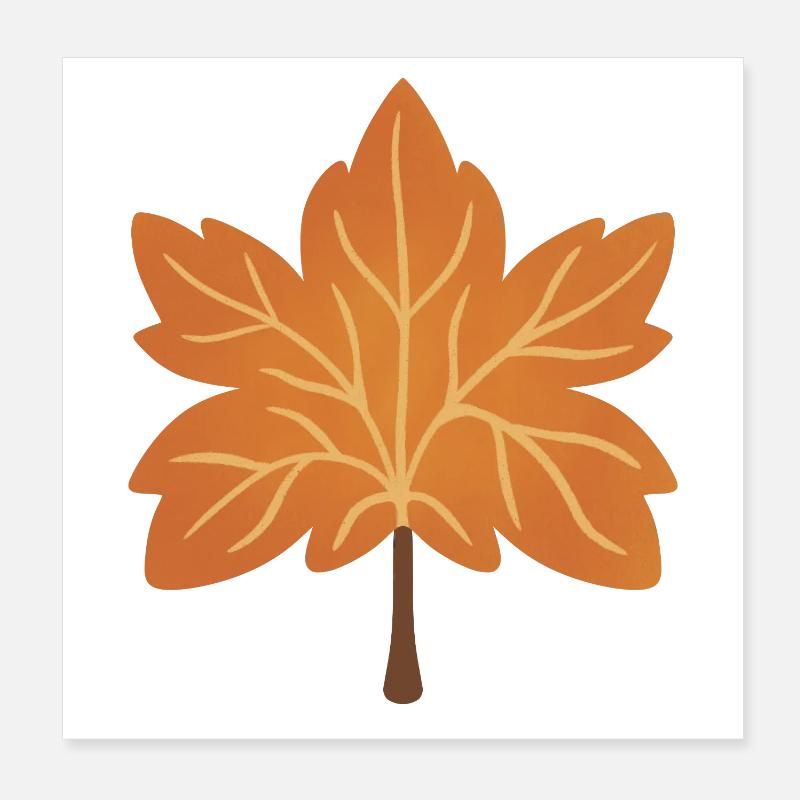 Autumn Maple Leaf Silhouette Poster 8" x 8" (20x20 cm)