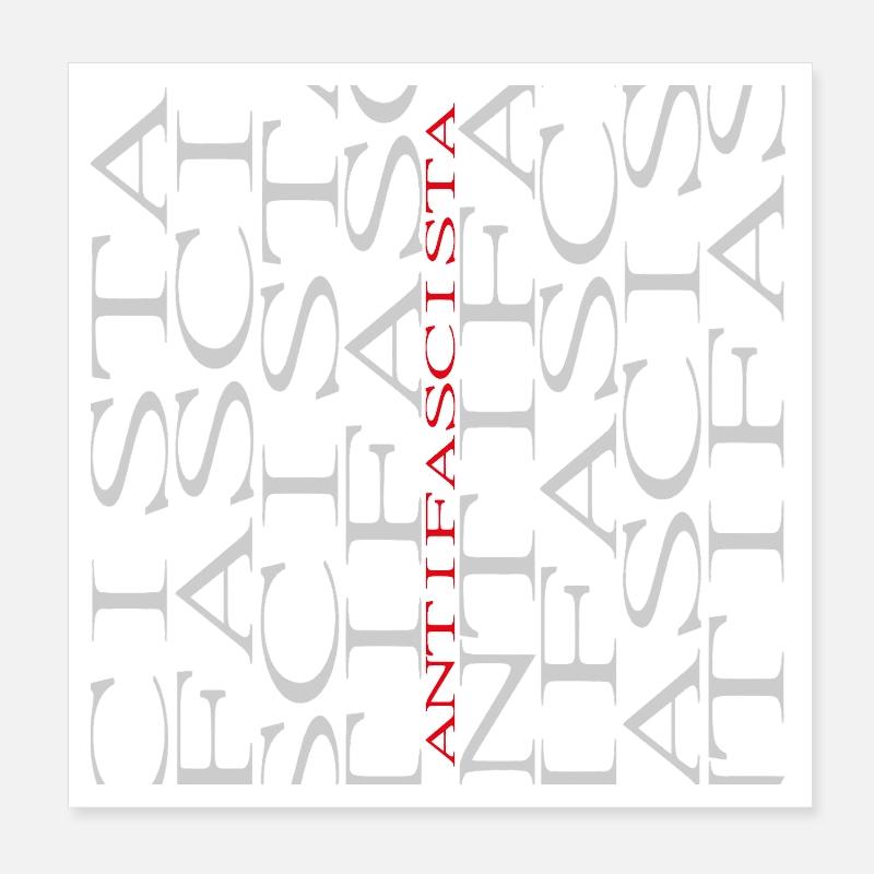 Antifascist Typography Collage Antifascista Poster 8" x 8" (20x20 cm)