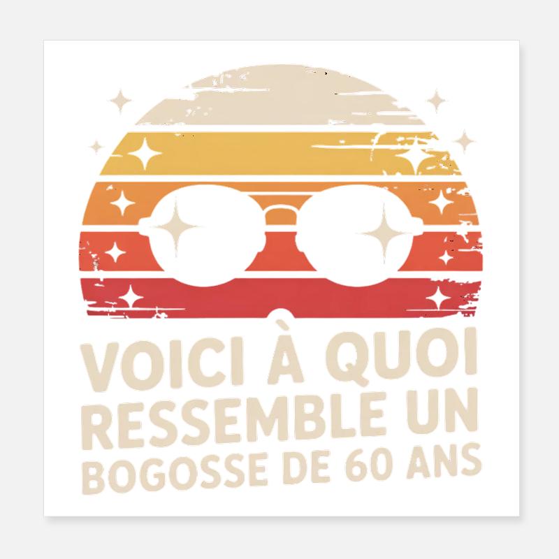 Vintage 60 Year Old Fun Glasses Poster 8" x 8" (20x20 cm)