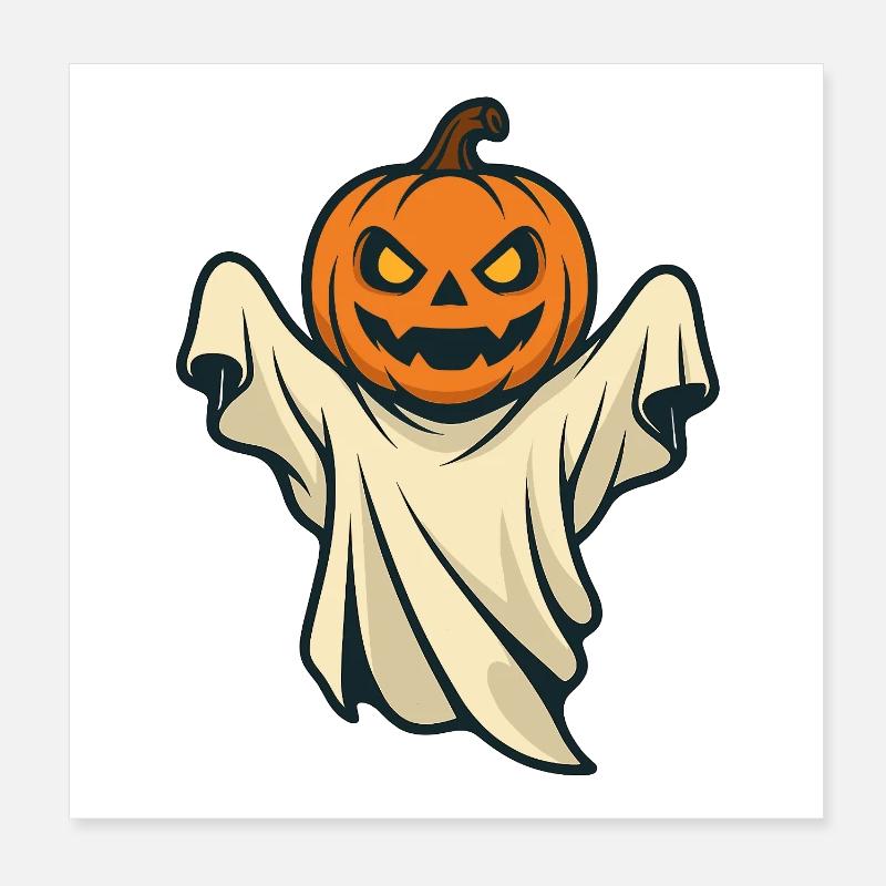 Halloween Kürbis Geist Spooky Design Poster 20x20 cm