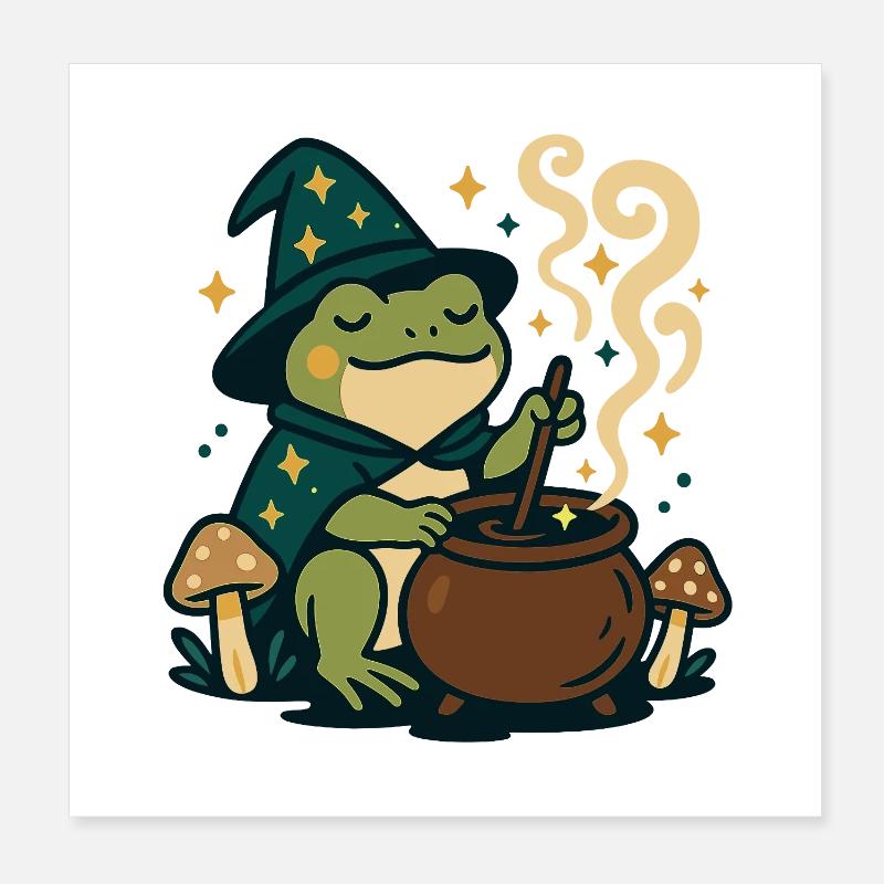 Magic Frog Magic Fantasy Design Poster 8" x 8" (20x20 cm)