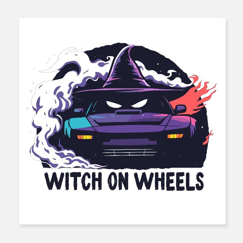 Sorcière sur roues Neon Ride Poster 20 x 20 cm