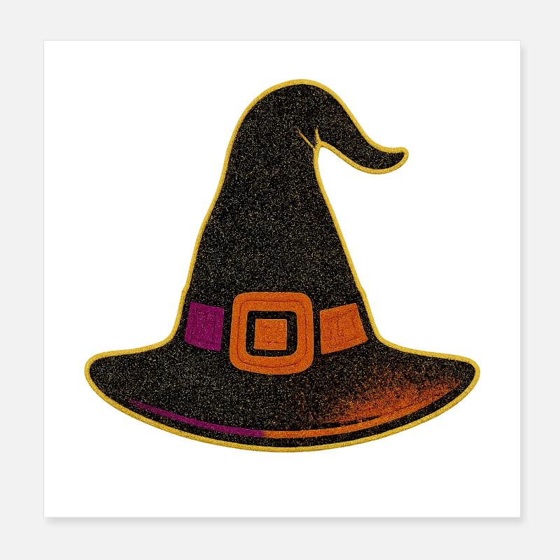 Funkelnder Hexenhut Glitter Poster 20x20 cm