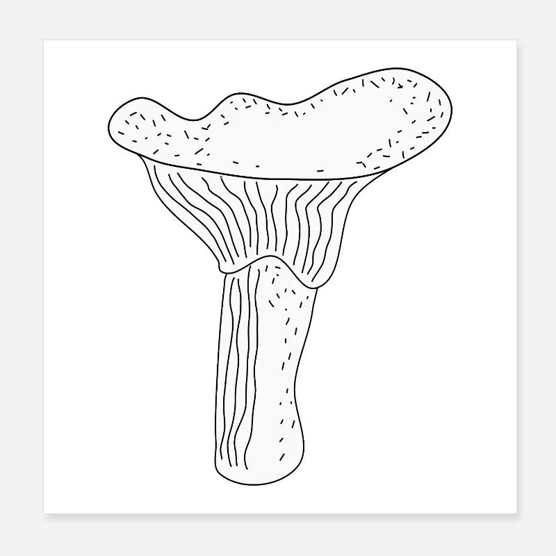 Girolles Champignons Poster 20 x 20 cm