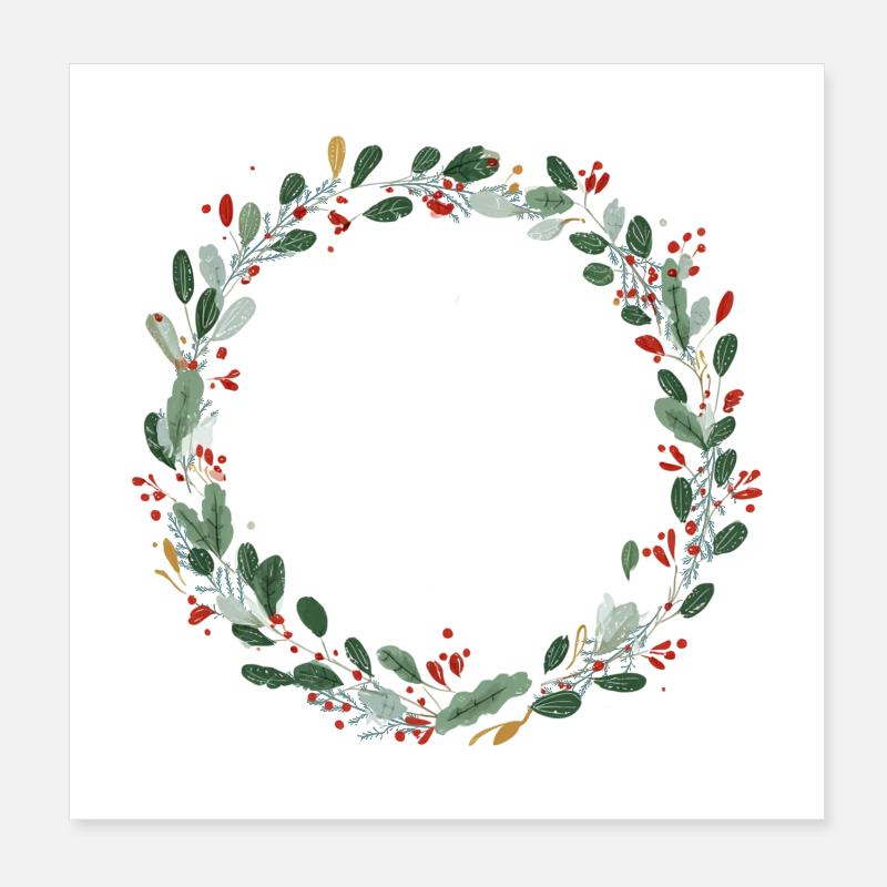 Red Green Wreath - Customizable Poster 8" x 8" (20x20 cm)