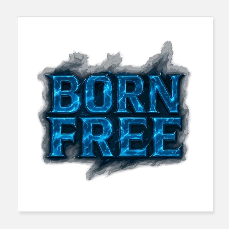 Born Free Design – Liberté et indépendance Poster 20 x 20 cm
