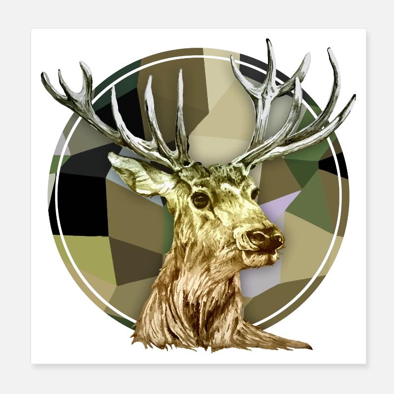 Hirsch Poster 20x20 cm