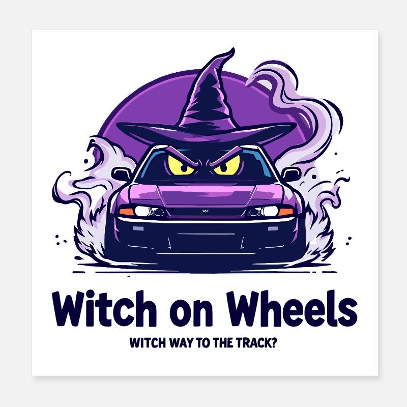 Witch on Wheels Logo Poster 8" x 8" (20x20 cm)