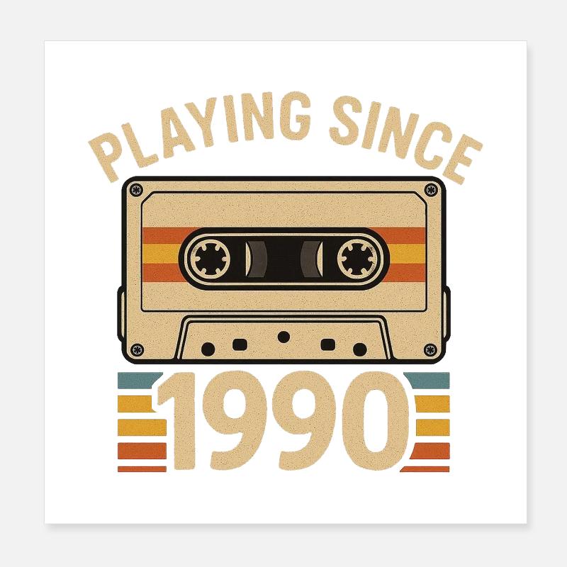 Lecture depuis 1990 Cassette Poster 20 x 20 cm