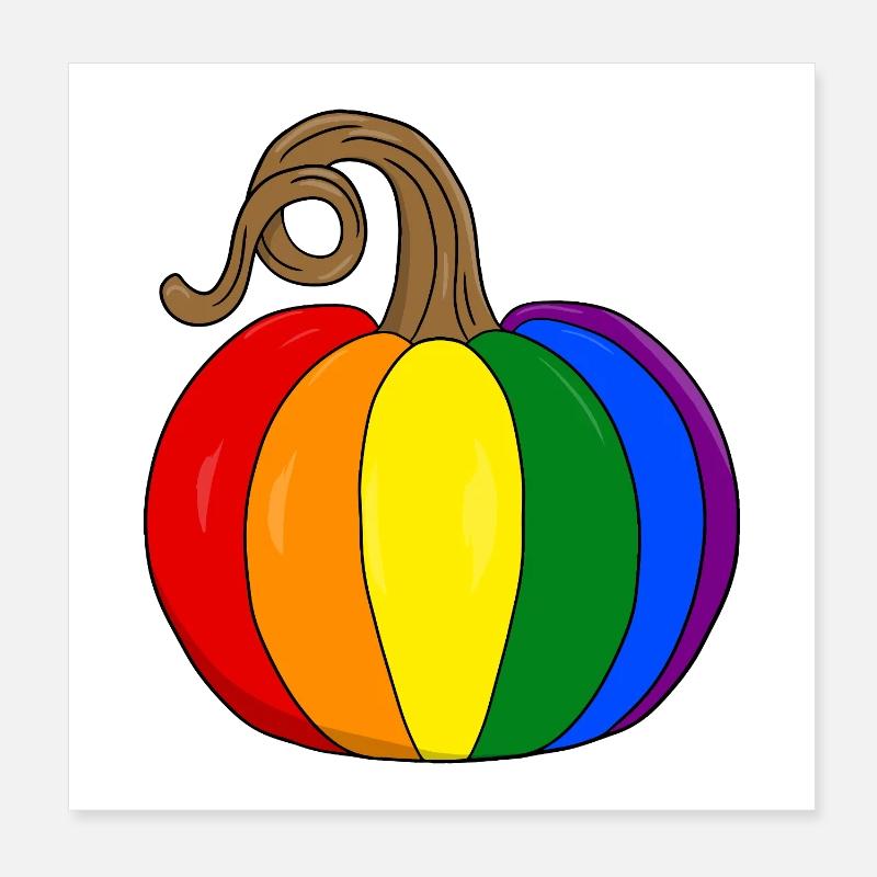 Rainbow Pumpkin PopArt Poster 8" x 8" (20x20 cm)