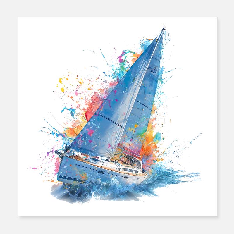 Sailing dream color explosion Poster 8" x 8" (20x20 cm)
