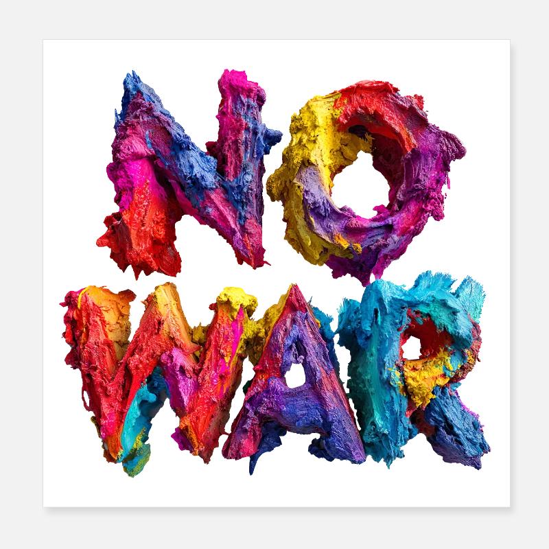 No War Color Explosion Poster 8" x 8" (20x20 cm)