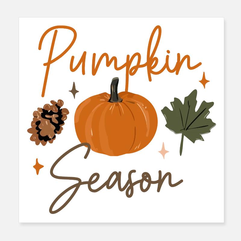 saison des citrouilles Poster 20 x 20 cm