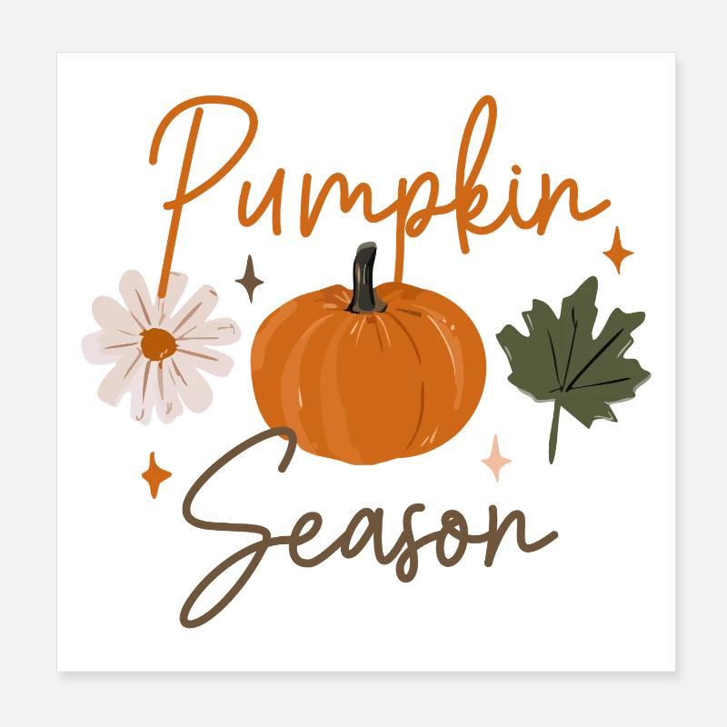 saison des citrouilles Poster 20 x 20 cm