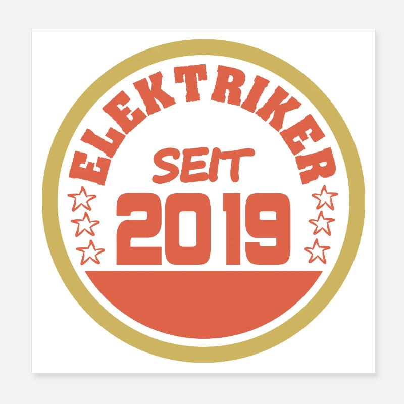 Elektriker 2019 Poster 20x20 cm