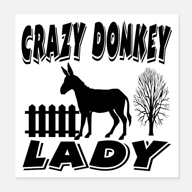 donkey Poster 8" x 8" (20x20 cm)