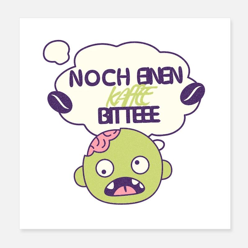 J’ai besoin de café - Poster 20 x 20 cm - blanc