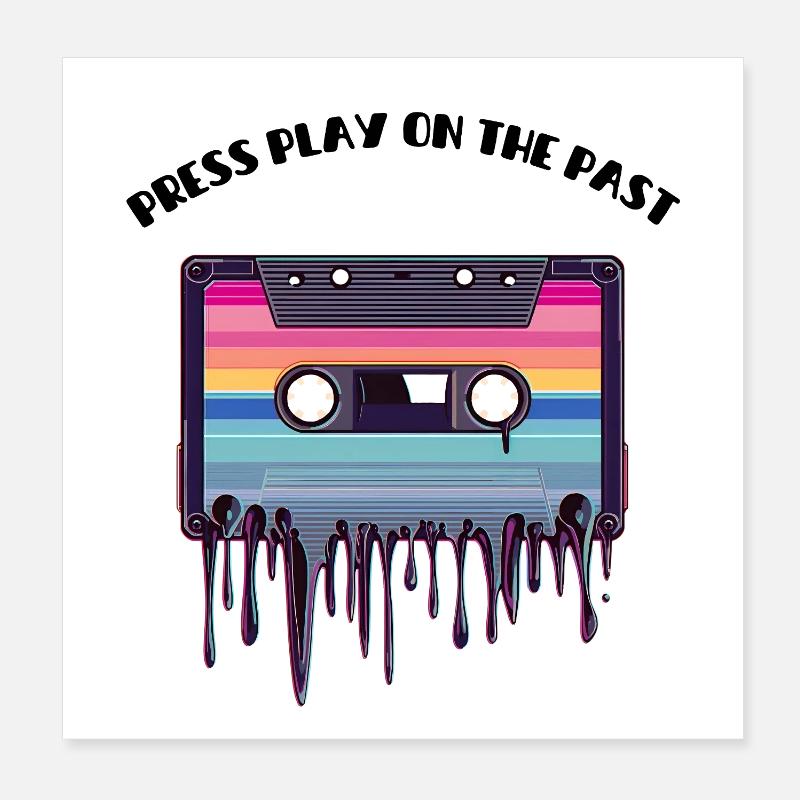 cassette rétro - appuyez sur play on the past Poster 20 x 20 cm