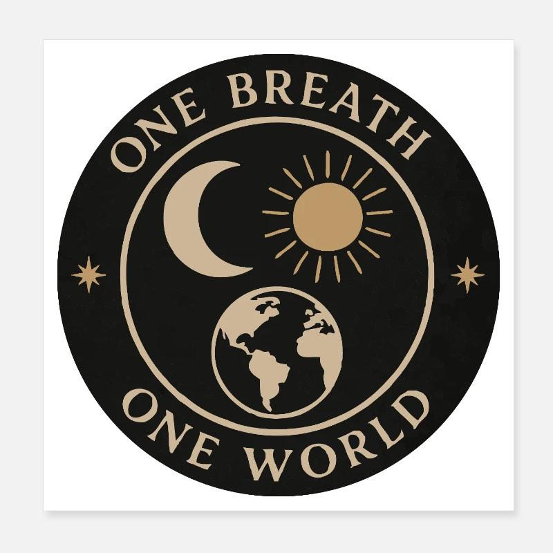 Une respiration, un monde – Pleine conscience et équilibre Poster 20 x 20 cm