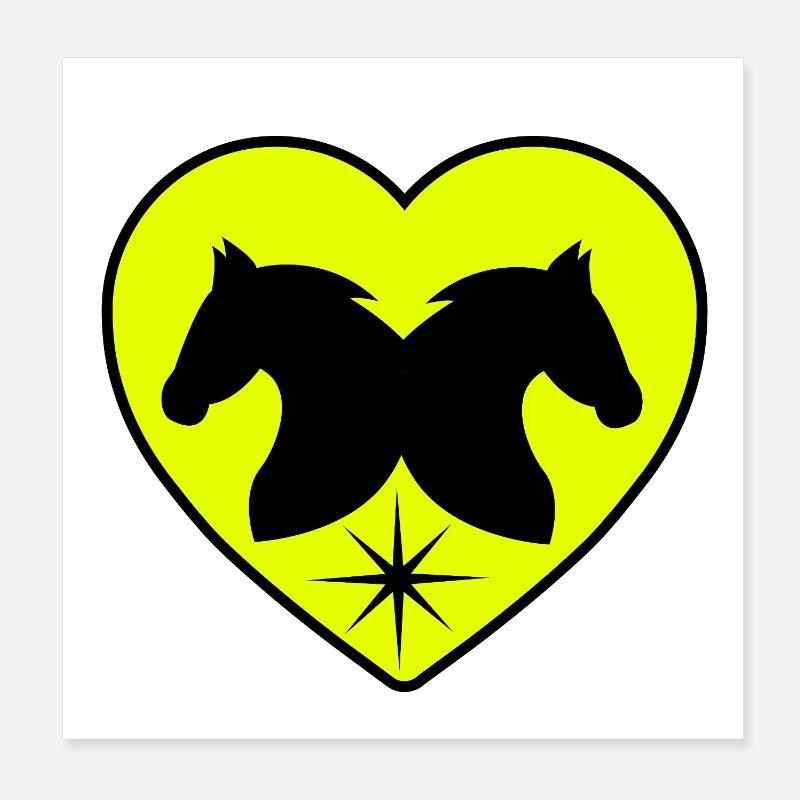 Pferde Poster 20x20 cm