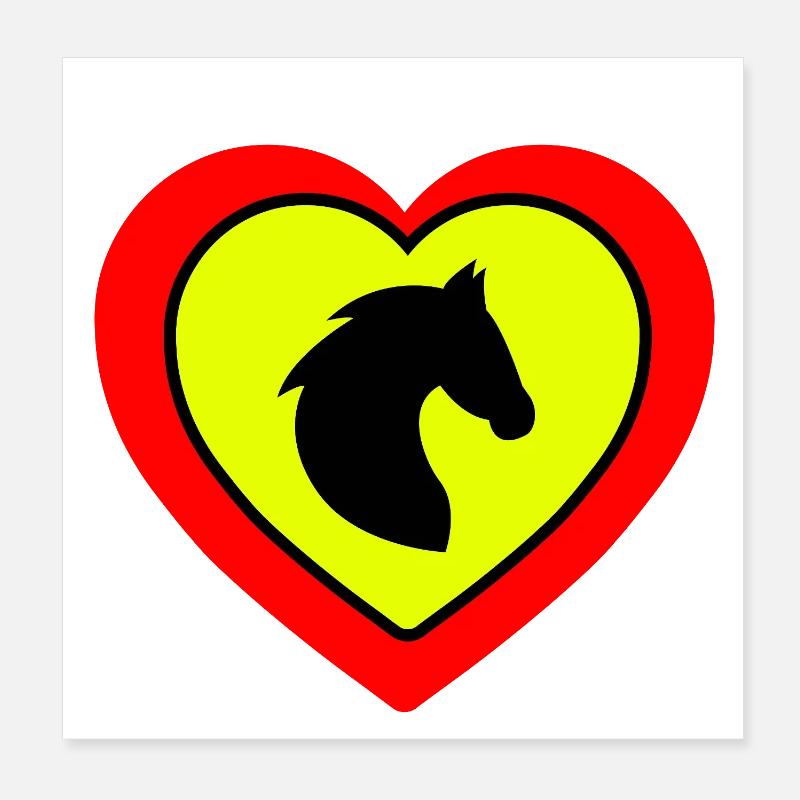 Chevaux Poster 20 x 20 cm