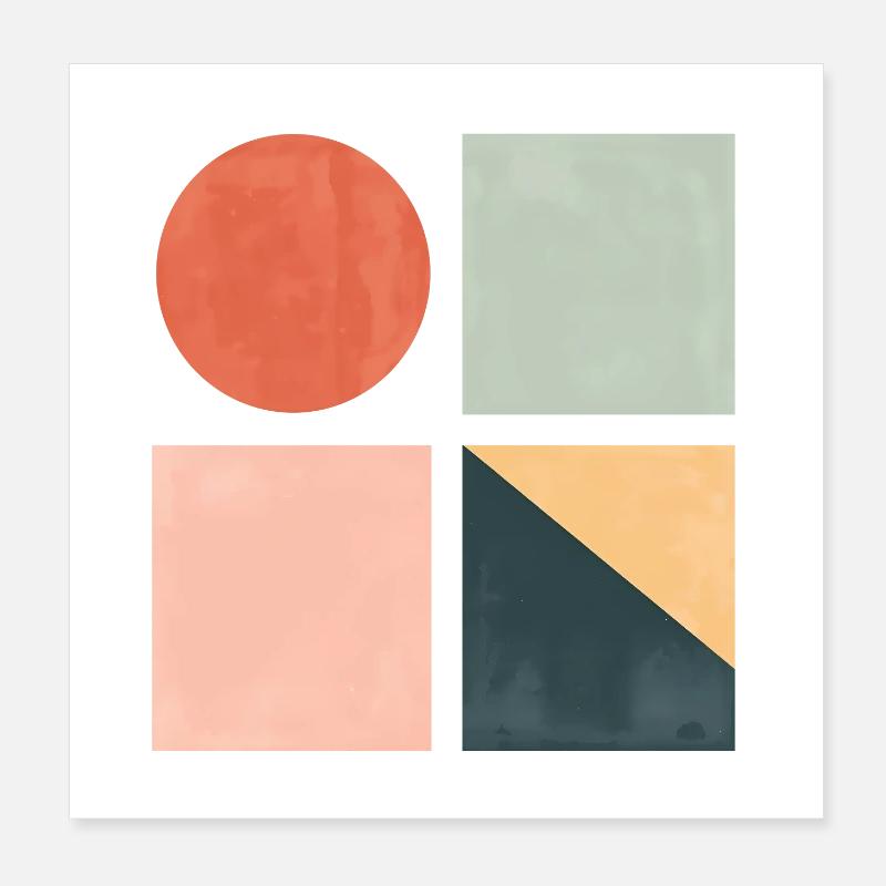 Formes géométriques minimales — Art abstrait moderne Poster 20 x 20 cm