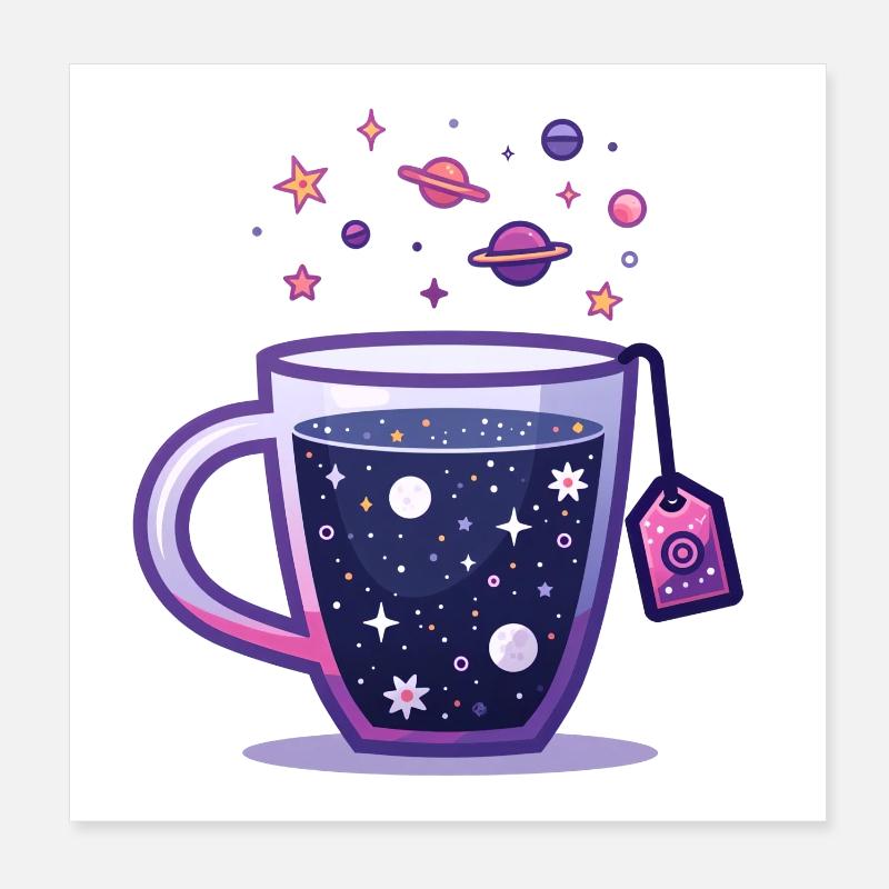 Universum-Tee Galaxie in der Tee Tasse Poster 20x20 cm