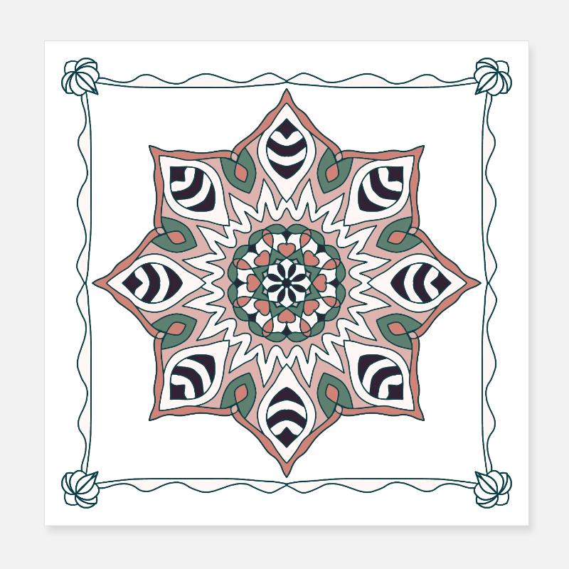 Mandala der Ruhe Poster 20x20 cm